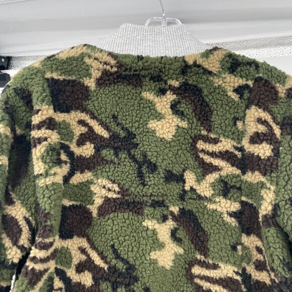 CHASOR Womens Camo Print Sherpa Coat Full Zip Size Medium Pockets - Picture 6 of 9